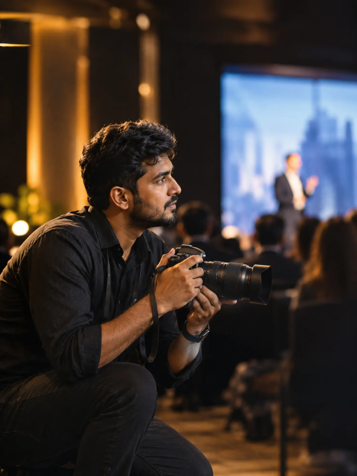Corporate event photographer covering a conference in Bangalore