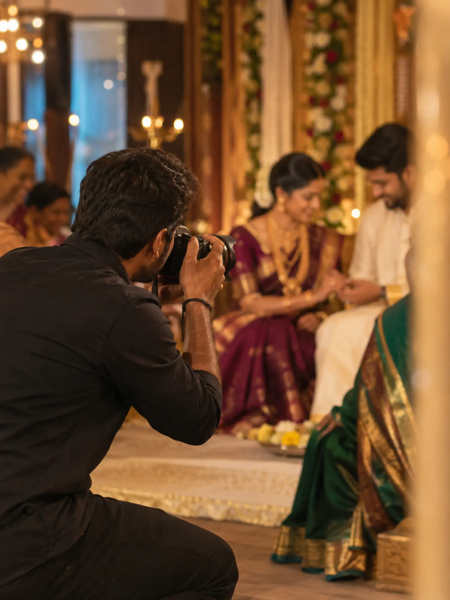 Engagement photographer covering a ring ceremony in Bangalore