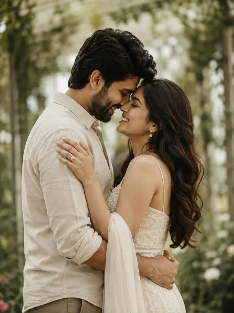 Couple photographed at Cubbon Park during a pre-wedding shoot in Bangalore