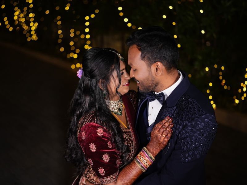Couple sharing a glance during ceremony