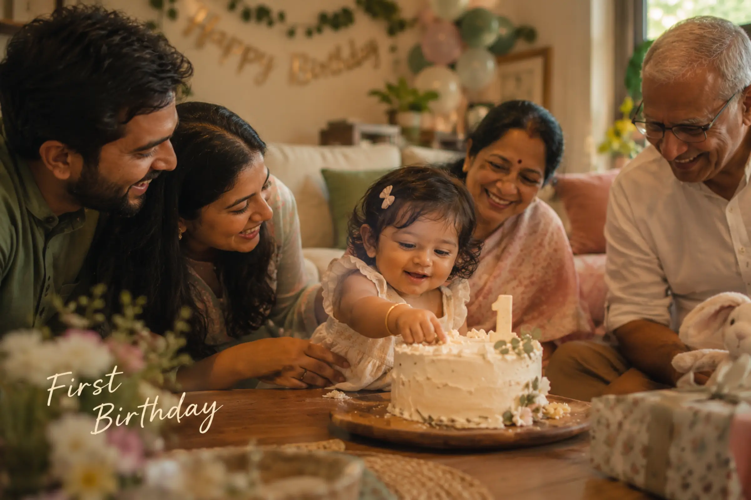 First birthday party photography in Banashankari, Bangalore