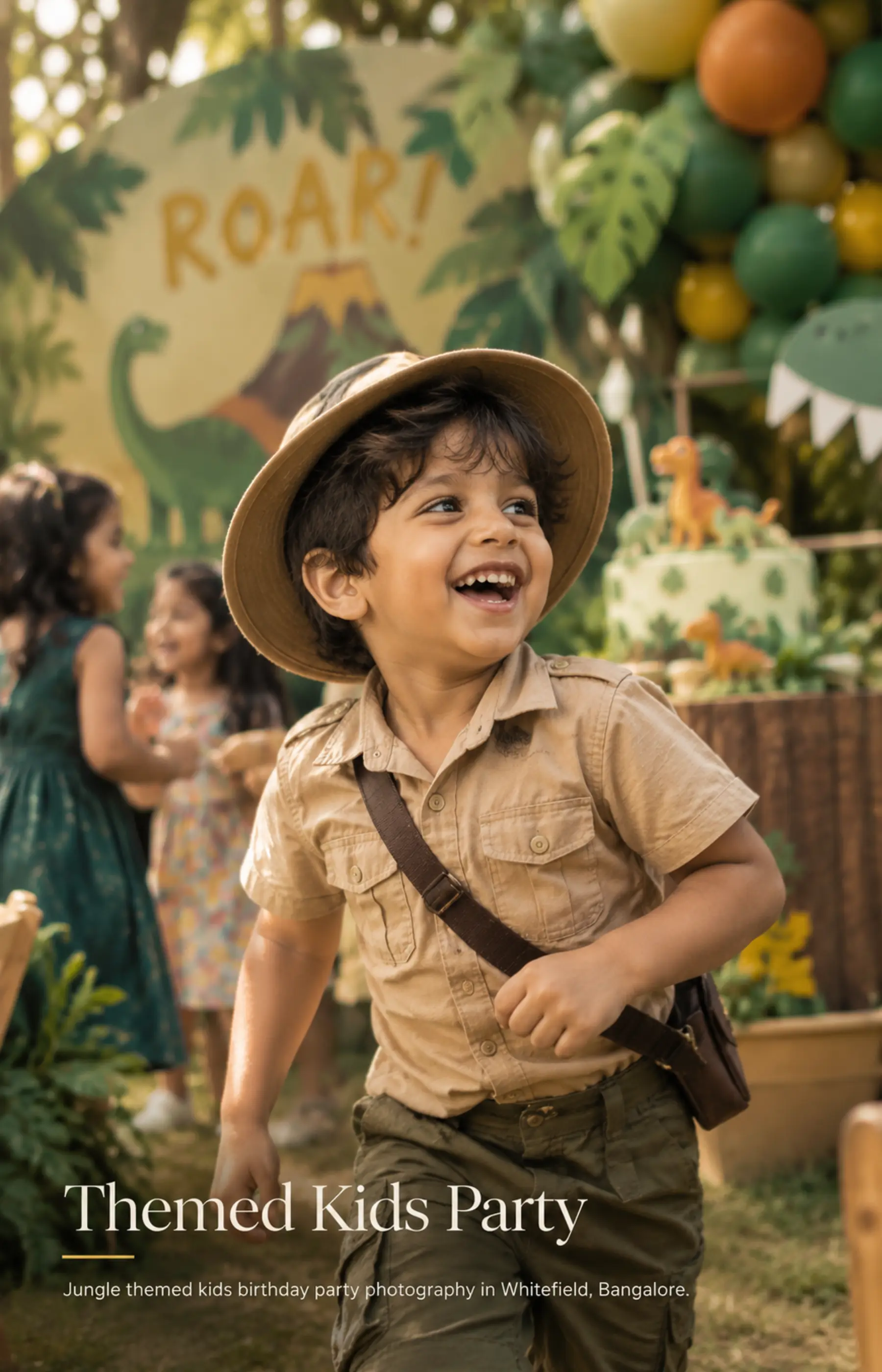 Jungle themed kids birthday party photography in Whitefield, Bangalore