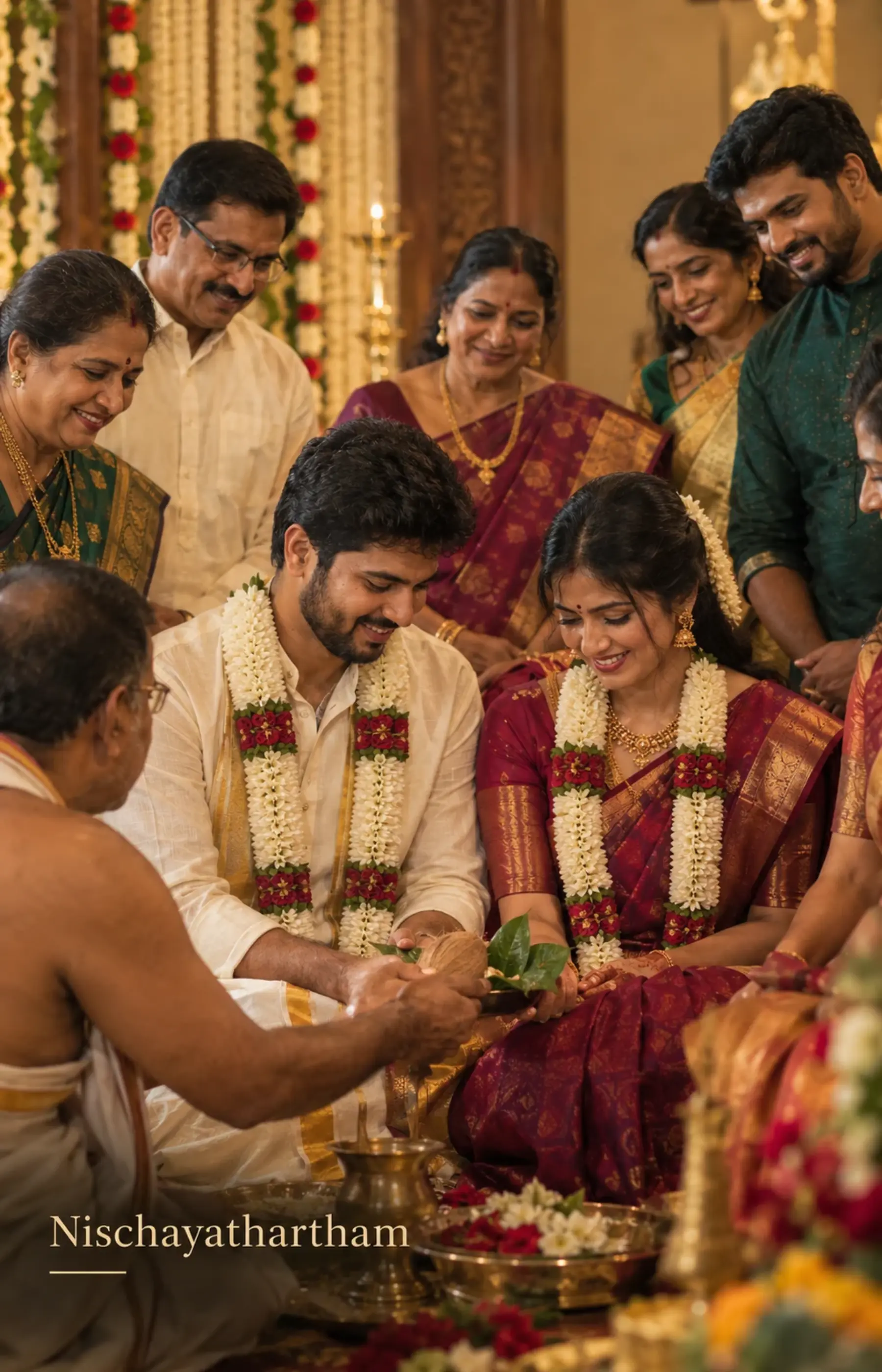 Nischayathartham ceremony photography in Koramangala, Bangalore