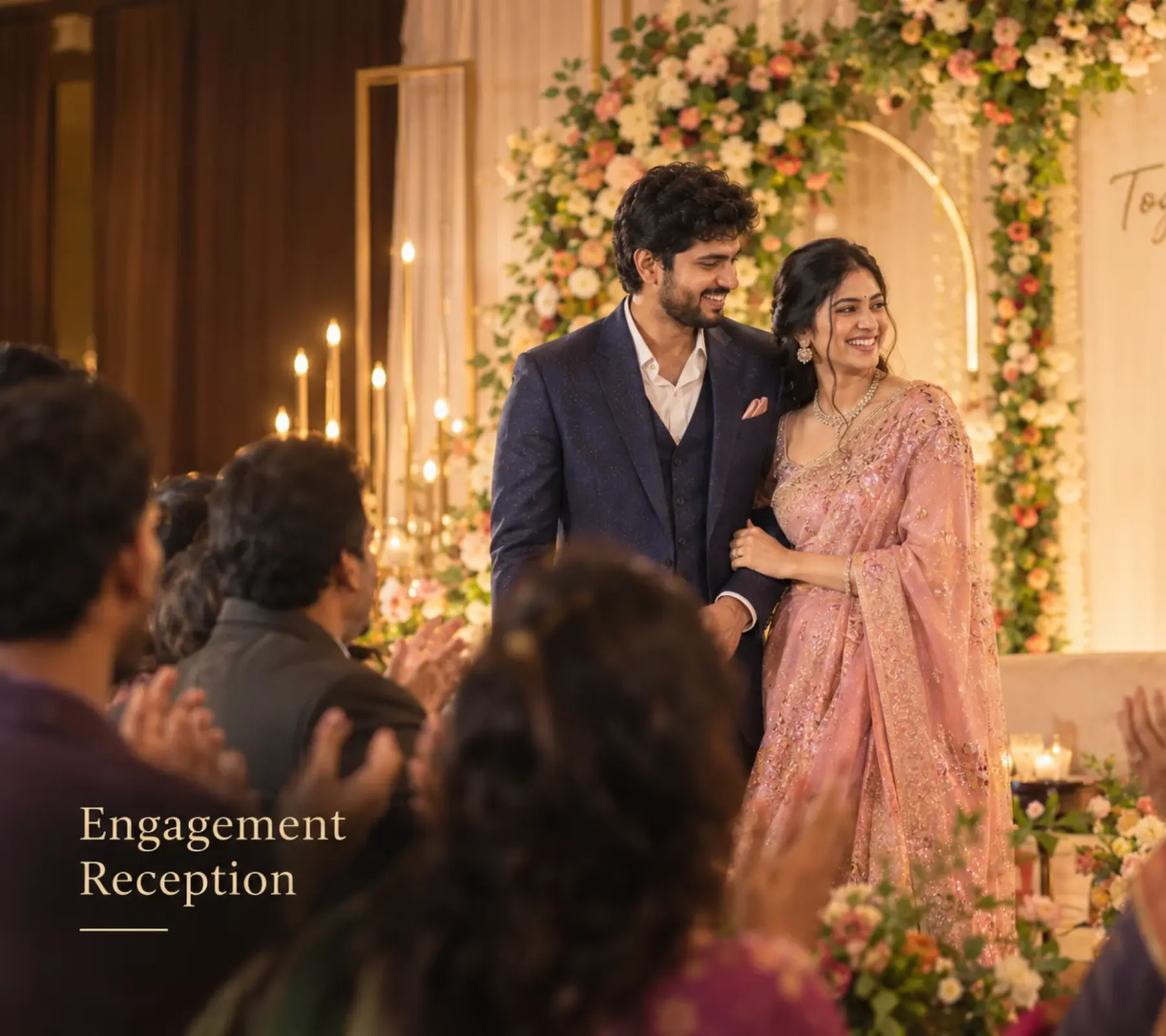 Engagement reception photography in Rajajinagar, Bangalore