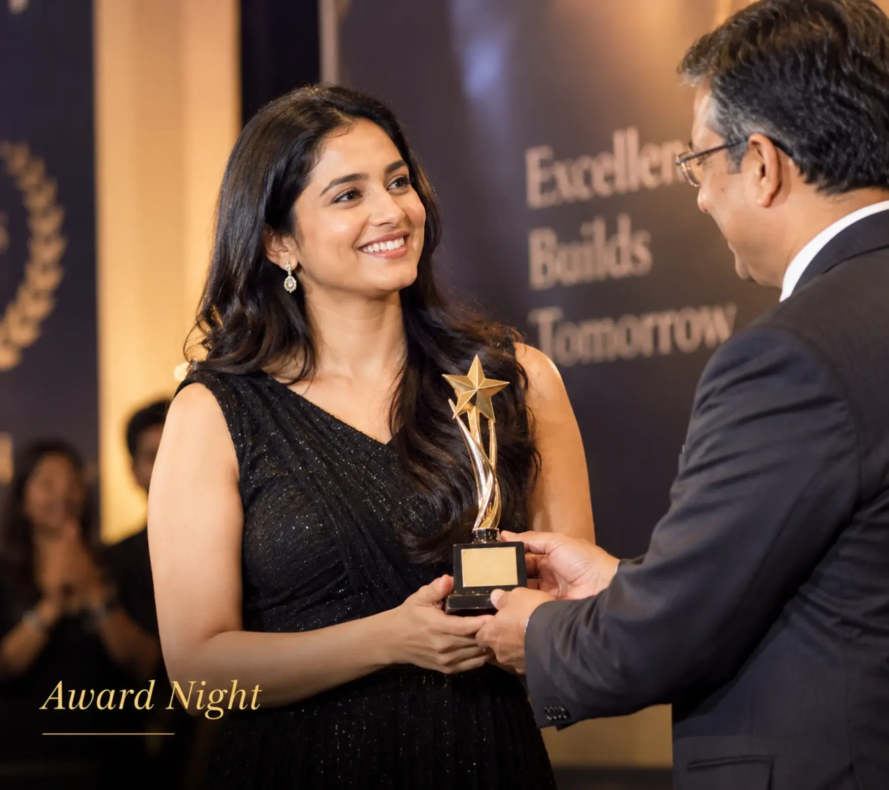 Award night photography at a corporate event in Bangalore