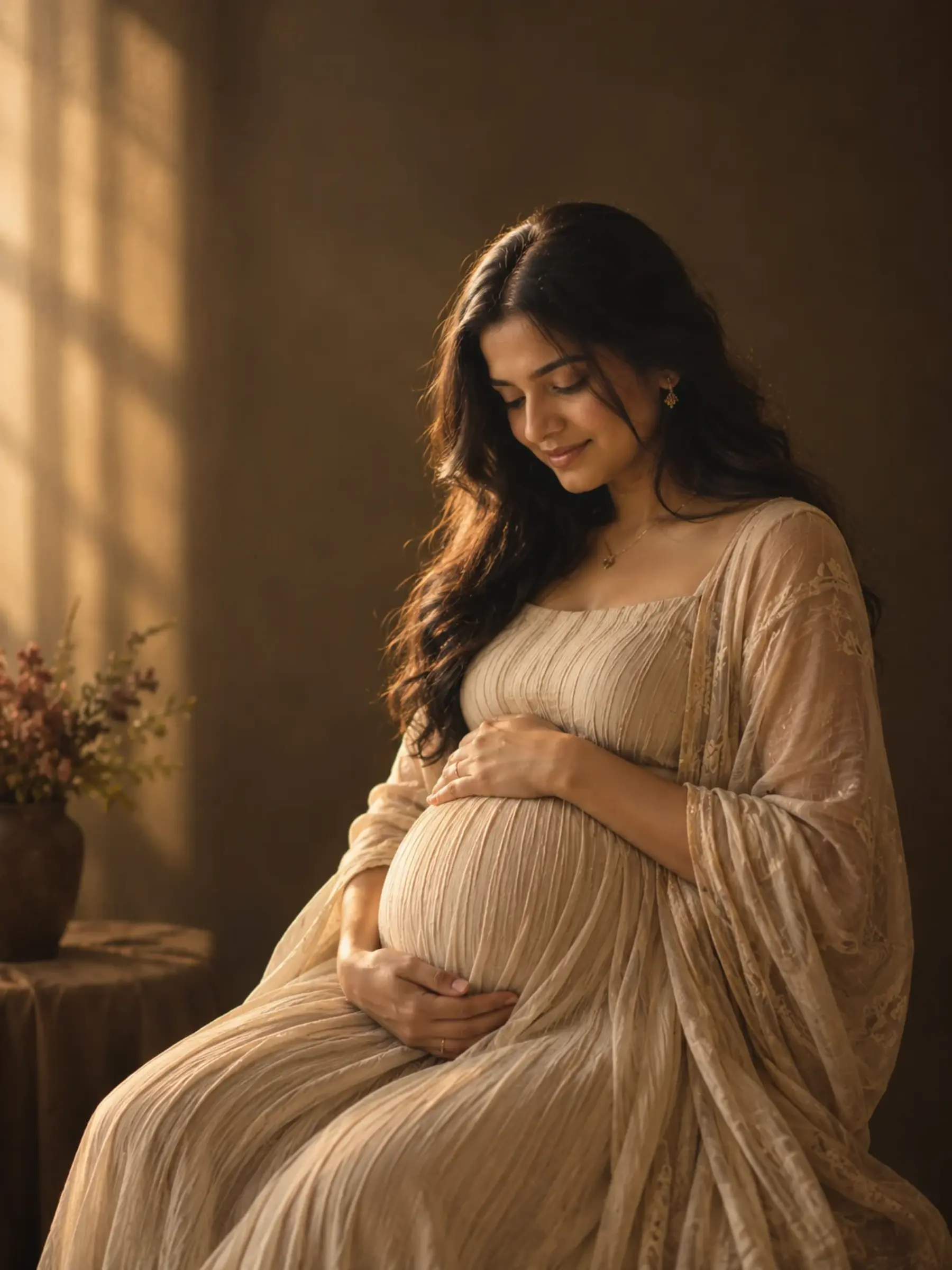 Indoor maternity studio session in Bangalore