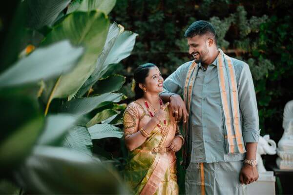 Traditional saree wedding portrait by Magic Today Photography, Basavanagudi