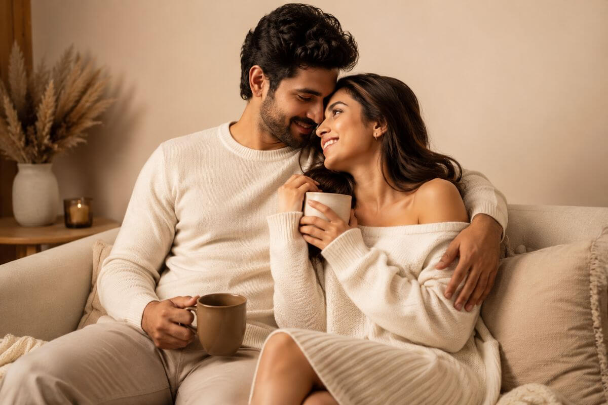 Studio pre-wedding with cozy home setup